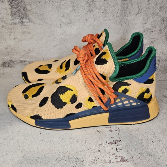 Adidas × Pharrell NMD HU Leopard Pulse Amber / Mens Size 10.5 - Picture 5 of 11